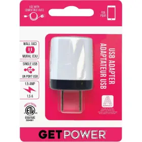 Getpower 011110714237 Single Usb To Ac White Wall Adapter Charger Gp-acetl-blk
