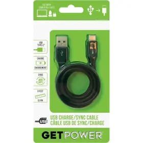 Getpower 767322197626 3 Ft. Black Usb-c To Usb-a Charge/sync Cable Gp-usb-usbc