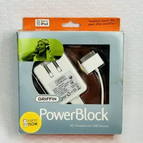 Griffin 685387090006 Apple Ipod Charger Powerblock Ac For Nano / Shuffle Mini
