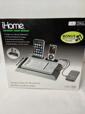 Ihome Ib967bb Charge Your World Charging Station For Iphone/ipod Blackberry And Ereaders