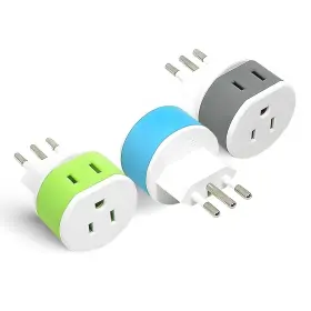 Us-12a Orei Italy Uruguay Type L Power Plug Adapter 3 Pack - 2 Usa Inputs Safe For