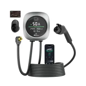 Evc-wb50 Rhevchar Level 2 Ev Charger 50 Amps Smart Motion Sensor Screen Electric Car Fo
