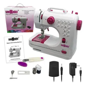 Sew Mighty 850007490201 Mini Sewing Machine Portable Battery And Ac Powered 12 Programmed Stitch