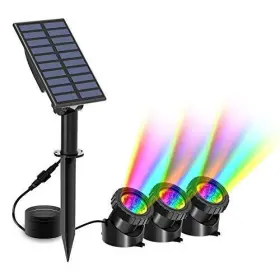 T-sun 724190994542 T-sun Solar Pond Lights 3 In 1 Rgb Color Changing Underwater Assorted Colors
