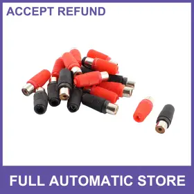 Uauto1 649603113177 Plastic Handle Female Rca Phono Jack Socket Connector Adapter Red Black 10 Pairs