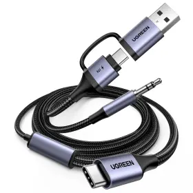 Ugreen 45009 Usb C To 3.5mm Audio Cable And Charger 2 In 1 Hi-res Type Gray