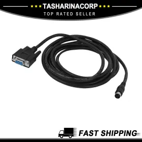 X Autohaux 619668062833 8p Mini Din Male To Female Db9 Rs232 Plc Programming Adapter Cable 10ft New