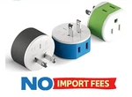 Orei Japan, Philippines Power Plug Adapter With 2 Usa Inputs - Travel 3 Pack. Fixed Price $19.49.