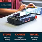 Nebo Rambler Portable Power Station, 94.4WH, 5-WAY Output, 100W Black. Fixed Price $156.85.
