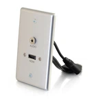 Hdmi And 3.5MM Audio Pass Through Single Gang Wall Plate Brushed ALUMINUM-C2G. Fixed Price $59.99.